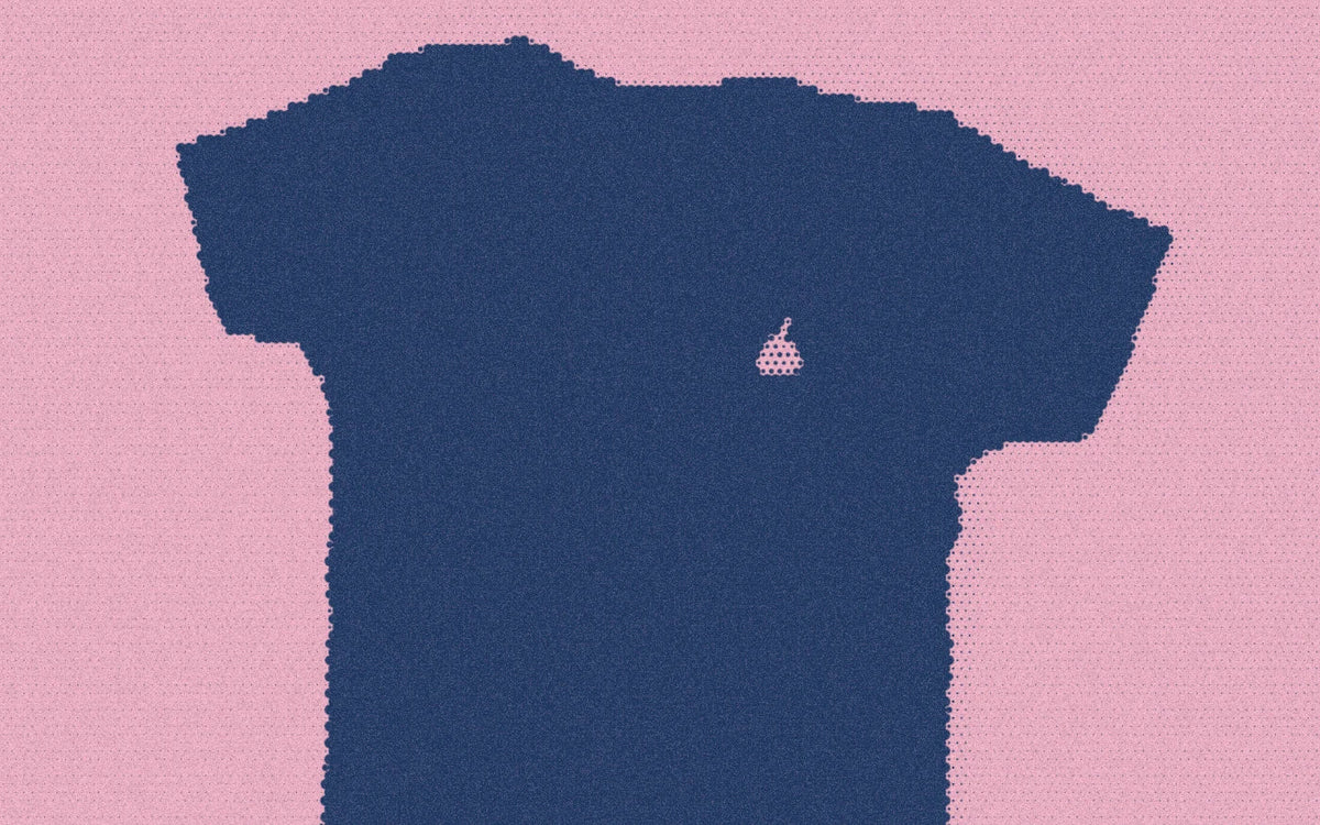 The Everyday Short-Sleeve Bodysuit in Washed Black detail with a bold duotone Paper halftone treatment