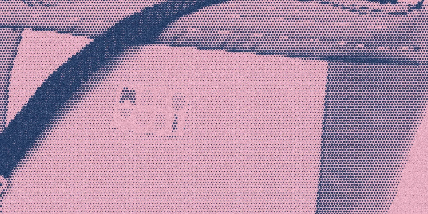 Cooler Bag detail with a bold duotone Paper halftone treatment