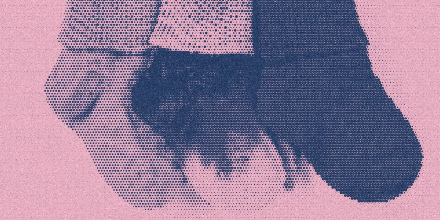 Maggie's Organics - Baby & Toddler Socks - Multi-Color detail with a bold duotone Paper halftone treatment