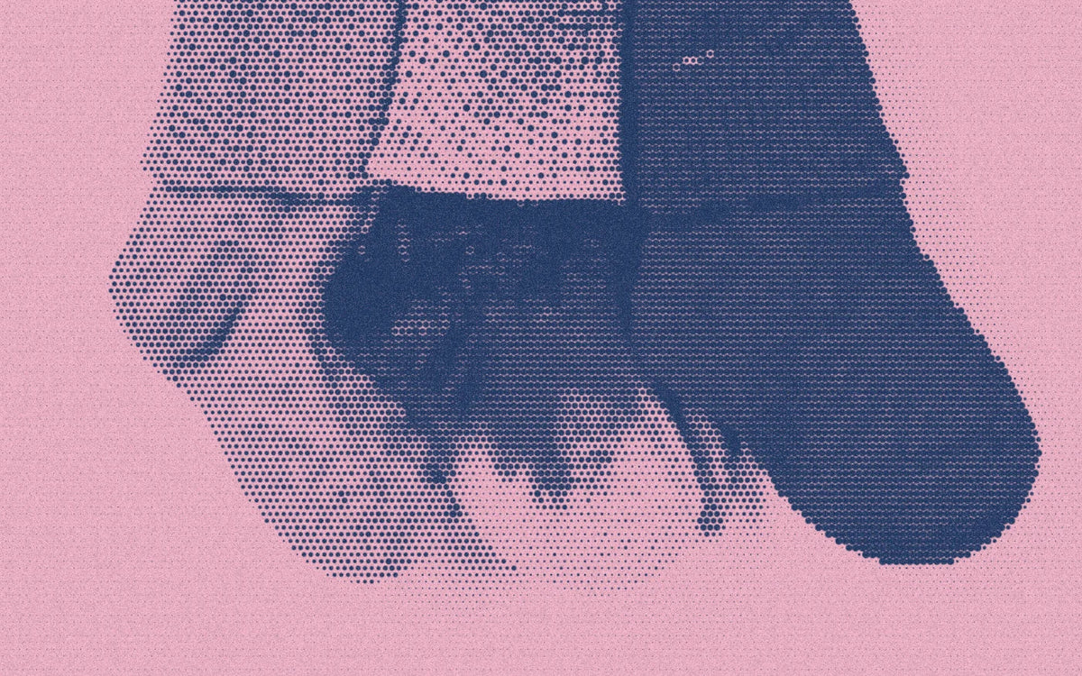 Maggie's Organics - Baby & Toddler Socks - Multi-Color detail with a bold duotone Paper halftone treatment