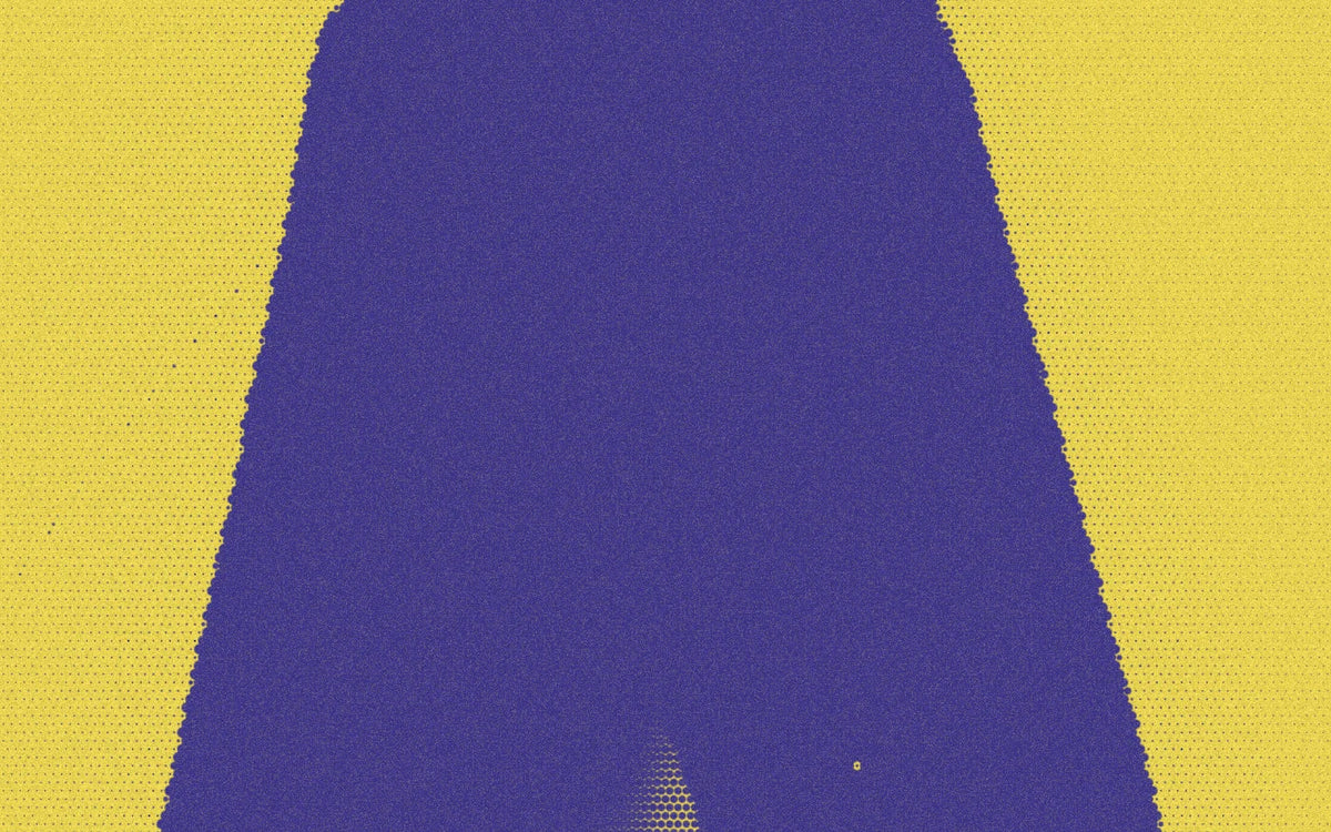 San Francisco Studio Pants: Dark Stripe detail with a bold duotone Paper halftone treatment