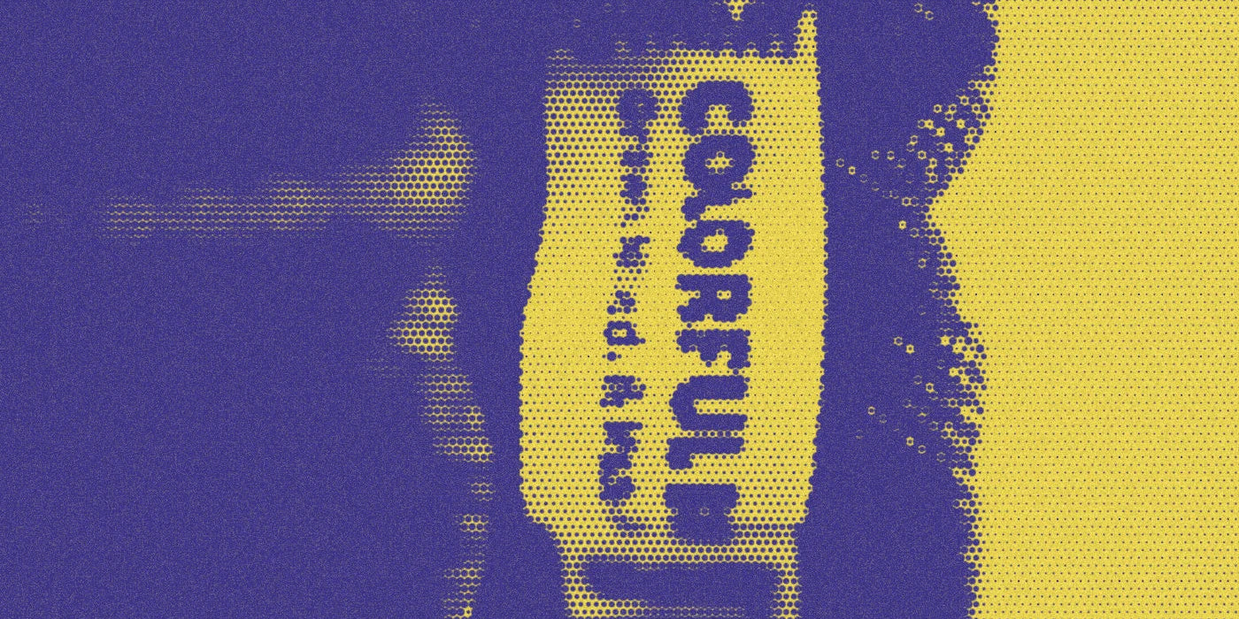 Cotton jeans waistband and sewn-in Colorful Bunch label; a bold Paper halftone photo treatment