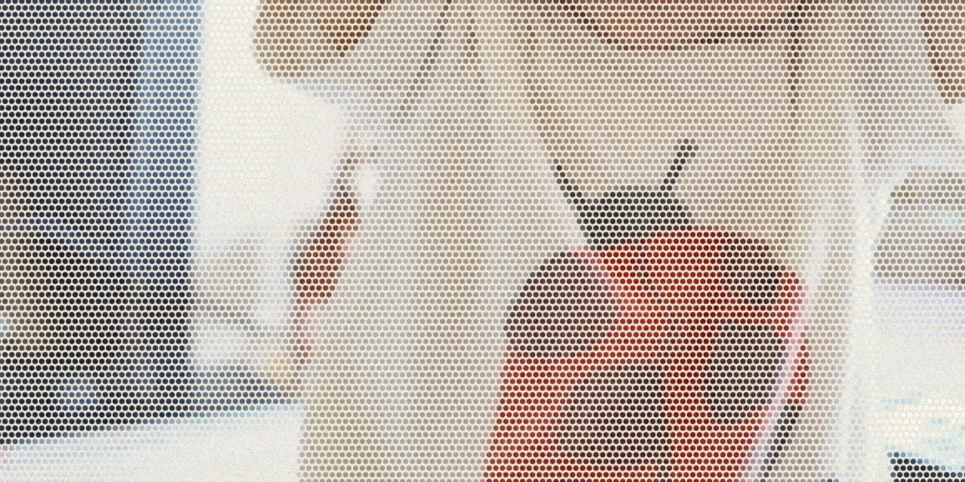 Child lifting their arms in a roomy ladybug graphic tee; a bold Paper halftone photo treatment