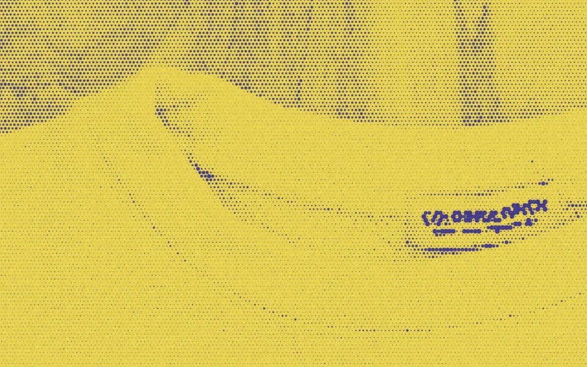 Natural cotton pullover collar and Colorful Bunch label; a bold Paper halftone photo treatment