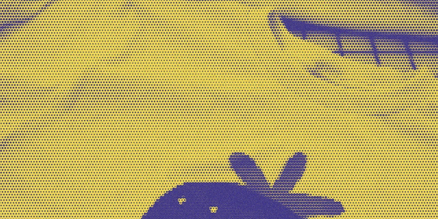 Small batch of strawberry tees laid across the studio worktable; a bold Paper halftone photo treatment