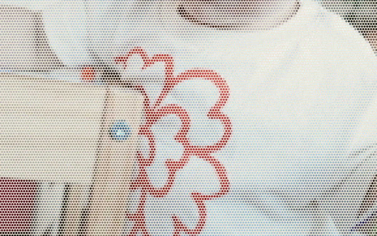 Child wearing a flower graphic tee during everyday play; a bold Paper halftone photo treatment