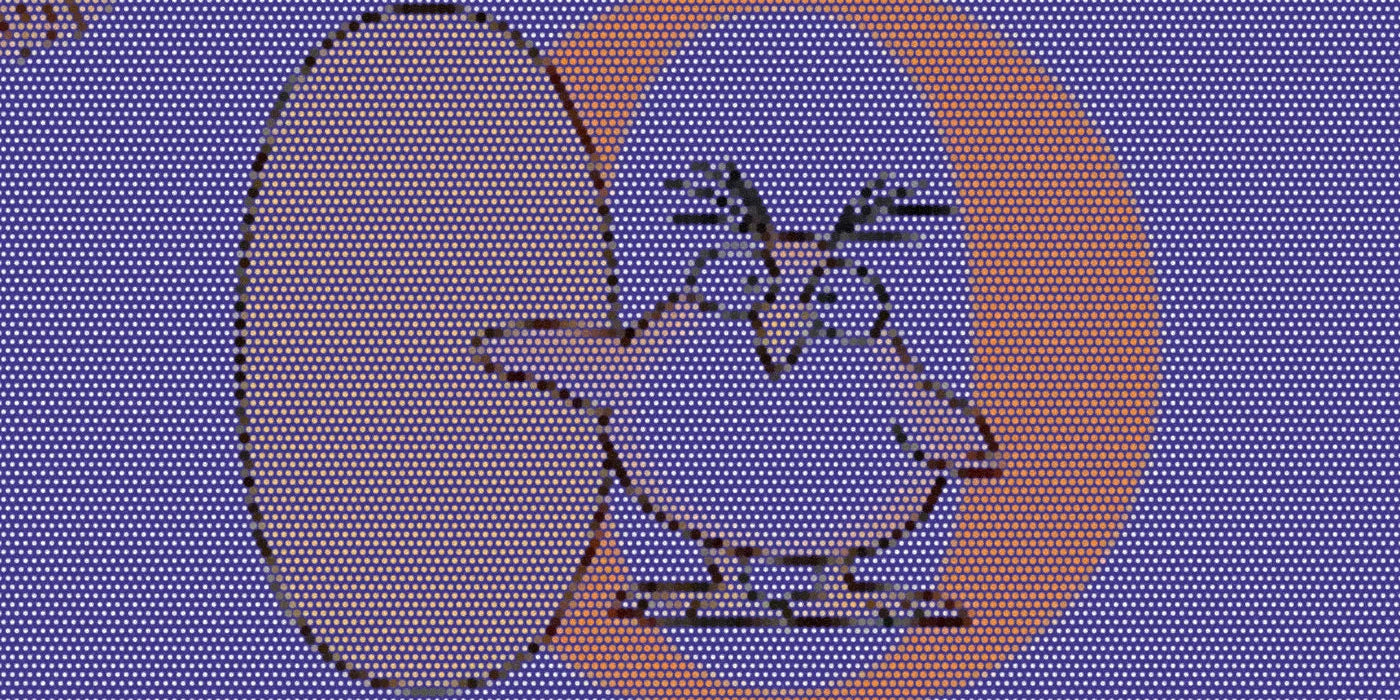 An owl opening the letter O from A to Z, cropped with a bold colorful Paper halftone treatment.