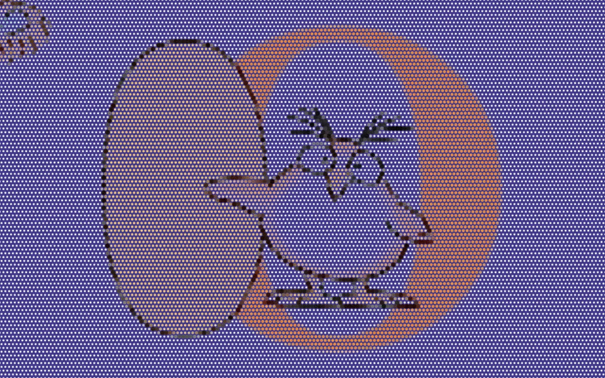 An owl opening the letter O from A to Z, cropped with a bold colorful Paper halftone treatment.