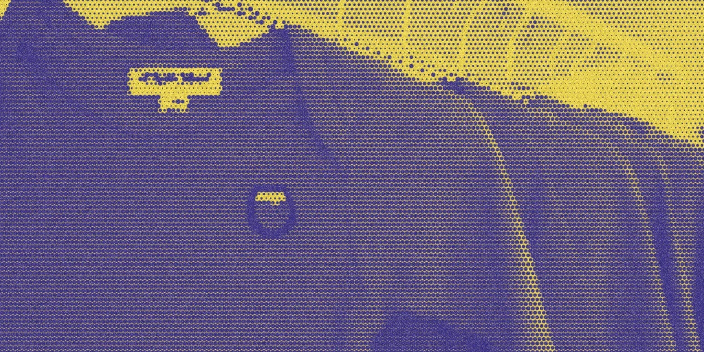Colorful Bunch clothing on a shop rack in a bold purple-and-yellow Paper halftone treatment.