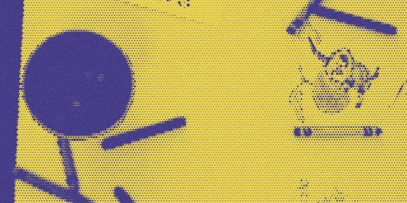 The Colorful Bunch coloring table in a bold purple-and-yellow Paper halftone treatment.