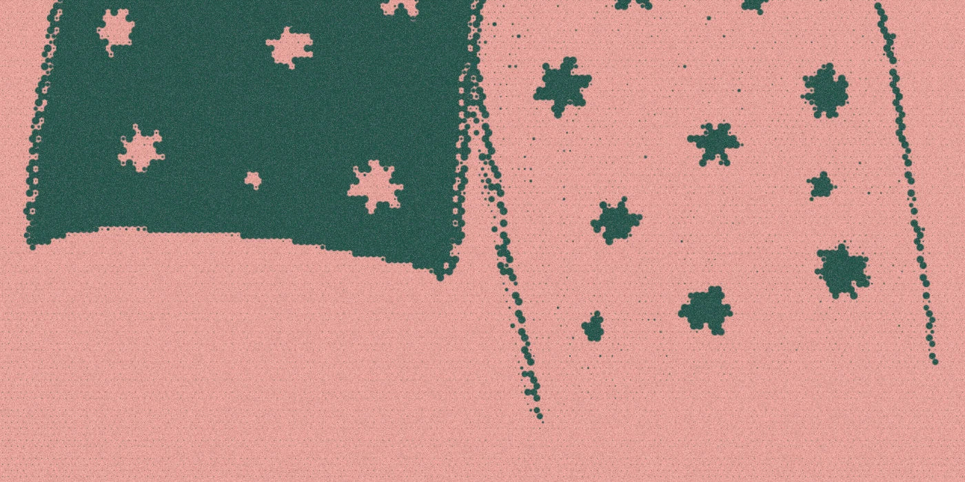 Stars knitted into the Night Sky Scarf, with a bold halftone treatment