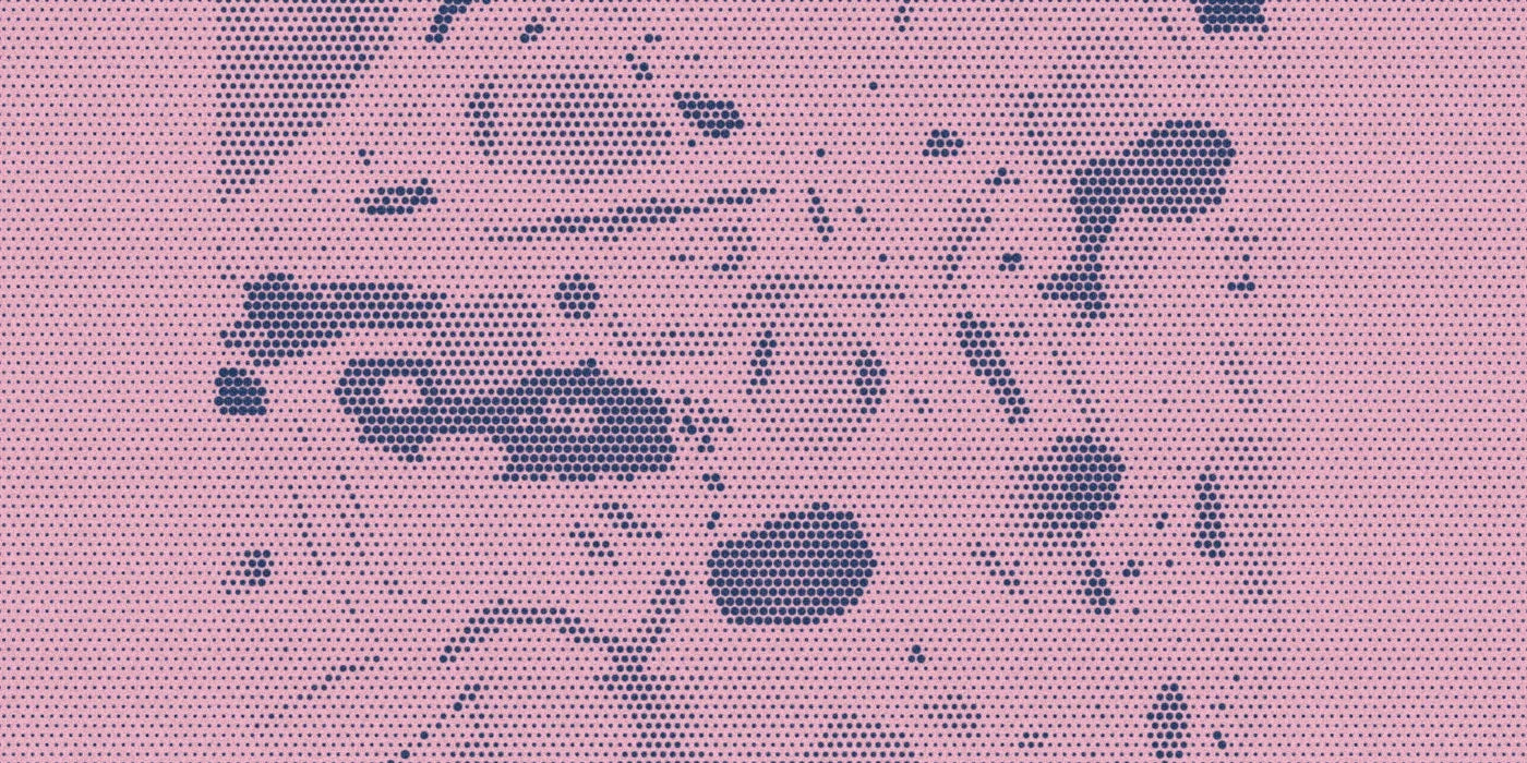 Drawings on the Sketch Tote Bag, with a bold halftone treatment