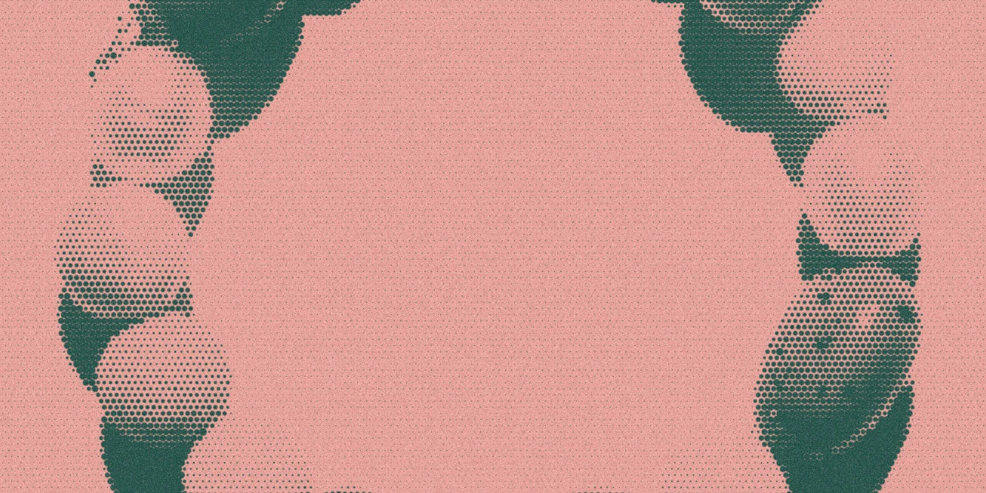 Beads and pearls on the Novie bracelet, with a bold halftone treatment