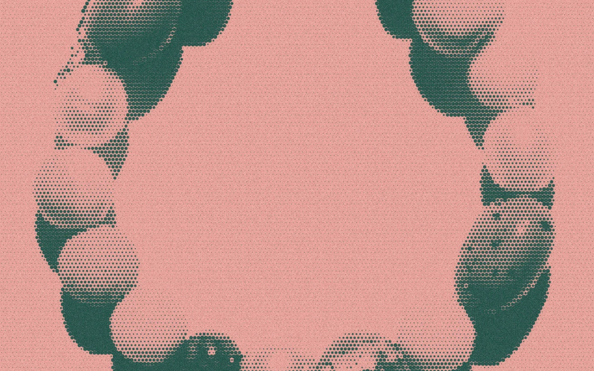 Beads and pearls on the Novie bracelet, with a bold halftone treatment