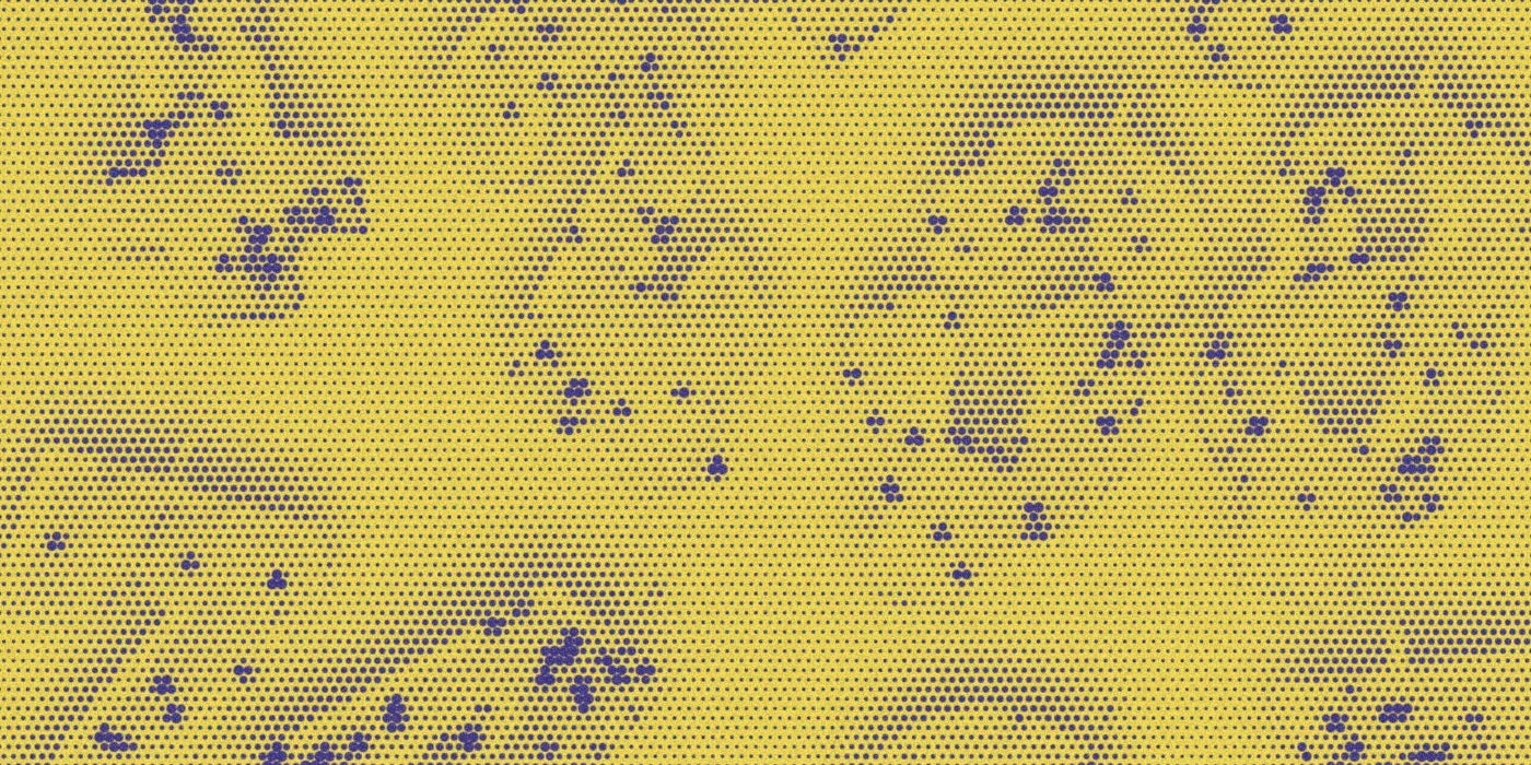 Confetti number candles in different numerals, with a bold halftone treatment