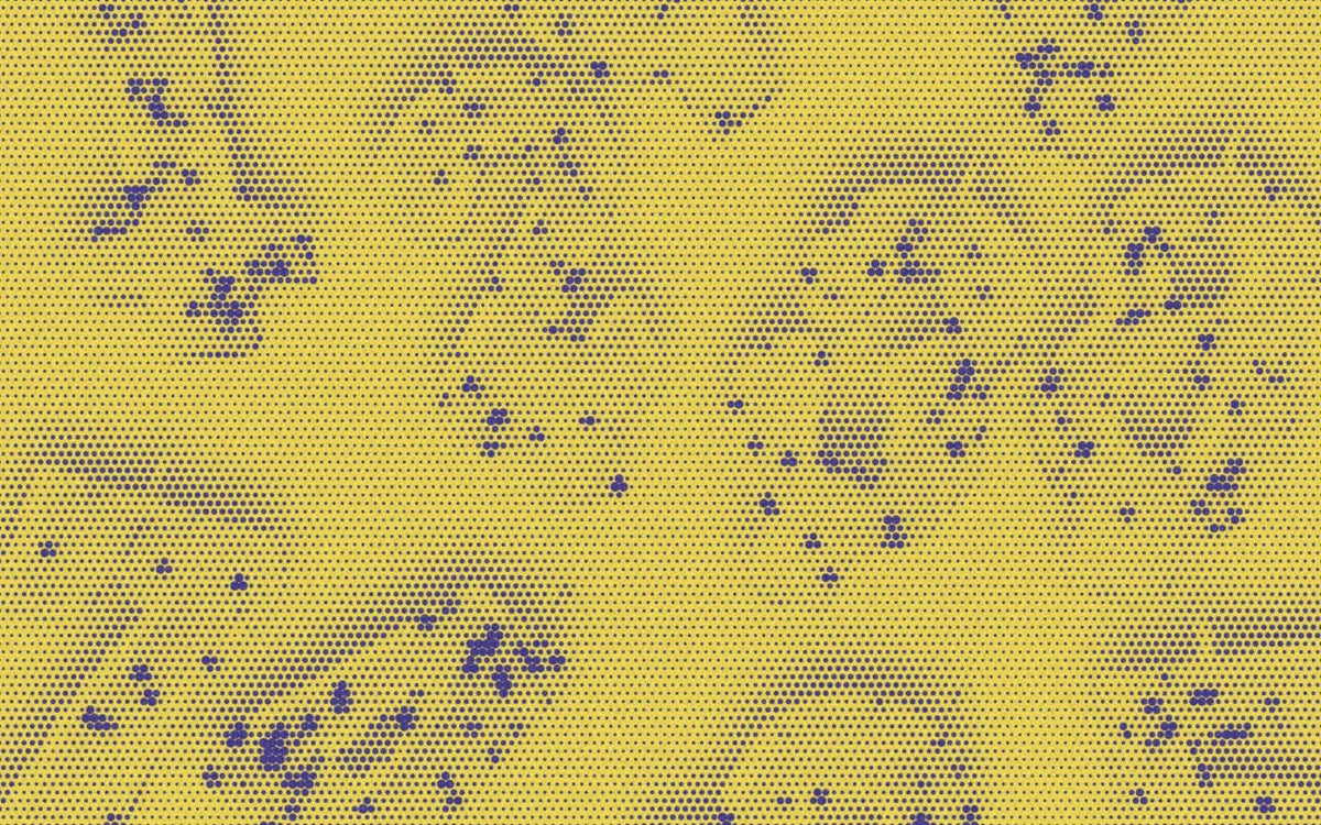 Confetti number candles in different numerals, with a bold halftone treatment