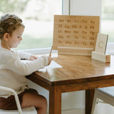 Wooden Alphabet Board & Stand • Modern A-Z Design & Decor