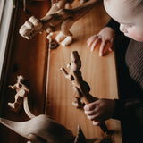 The Serious Toy Company - Wooden Velociraptor Dinosaur with Magnetic Joints