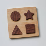 Wooden Shapes Puzzle for Children • Solid Wood Toddler Toy