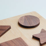 Wooden Shapes Puzzle for Children • Solid Wood Toddler Toy