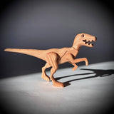 The Serious Toy Company - Wooden Velociraptor Dinosaur with Magnetic Joints