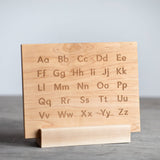 Wooden Alphabet Board & Stand • Modern A-Z Design & Decor