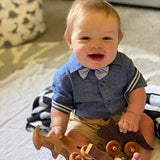 Baldwin Toy Co. - Dinosaurs Hardwood Rolling Wood Toy for Kids