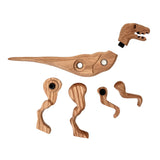 The Serious Toy Company - Wooden Velociraptor Dinosaur with Magnetic Joints