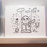 Color-In Holiday Card with Lilac Envelope