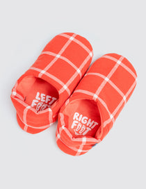 Mokuyobi Grid Slippers in red (Tomato), top view