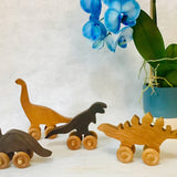 Baldwin Toy Co. - Dinosaurs Hardwood Rolling Wood Toy for Kids