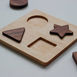 Wooden Shapes Puzzle for Children • Solid Wood Toddler Toy