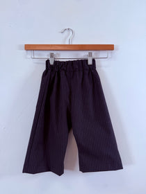 Dark striped kids’ pull-on pants made in San Francisco