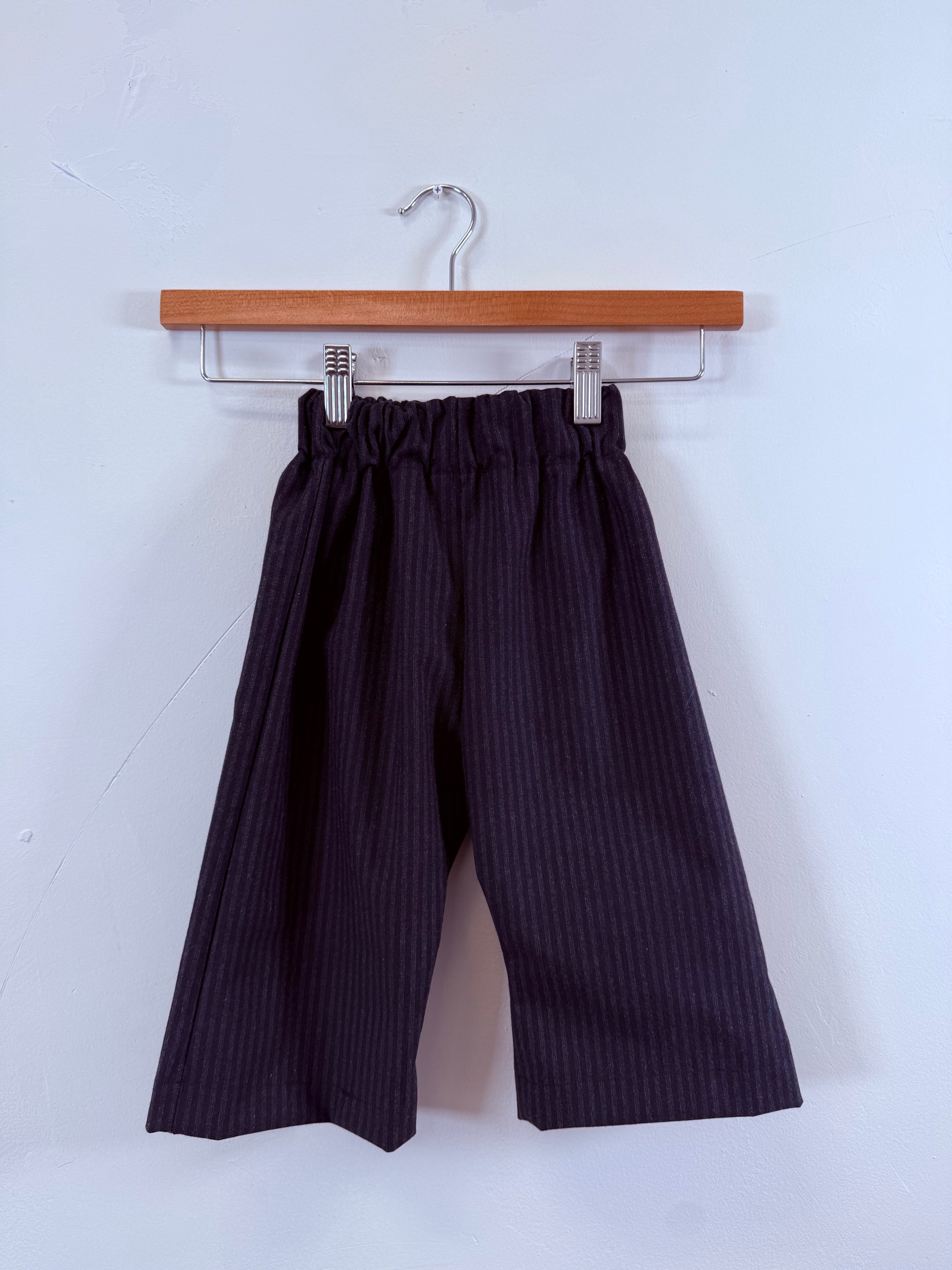 Dark striped kids’ pull-on pants made in San Francisco