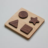 Wooden Shapes Puzzle for Children • Solid Wood Toddler Toy