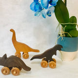 Baldwin Toy Co. - Dinosaurs Hardwood Rolling Wood Toy for Kids