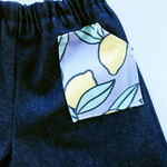 Baby and Toddler Denim Jeans with Lemon Patch Pockets – Made in USA